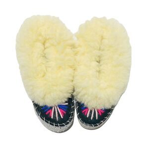 Vintage Handmade Unique Shearling Leather Moccasins
